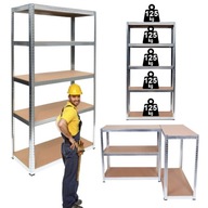 REGAŁ MAGAZYNOWY GARAŻOWY METALOWY 180 X 90 X 40 CM 5 PÓŁEK 875KG