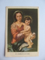 MATKA BOŻA Z JEZUSKIEM B.E. MURILLO PRYMICJE stary ŚW. OBRAZEK 1950