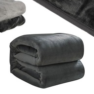 KOC SZARY GRUBY MIĘKKI CIEPŁY NARZUTA NA ŁÓŻKO 160x200 CM RUHHY PUSZYSTY