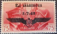 Włochy stary znaczek z nadrukiem Ei Alamein (6/24