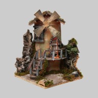 Wiatrak ruchomy młyn wietrzny do szopki makiety wys. 35cm