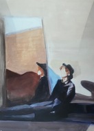 Obraz „Człowiek z lustrem” w antyramie | Autor: Izabela Parlay