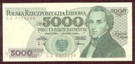 5000 zł. 1988 r. ser. CS UNC b. rzadka seria - PIĘKNY !!!