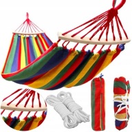 HAMAK OGRODOWY DWUOSOBOWY DRĄŻEK HUŚTAWKA MOCNY 250X150CM XXL TURYSTYCZNY