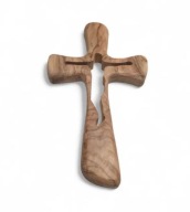 Krzyż z drewna oliwnego ręcznie wykonany 21 cm