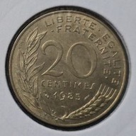 *FRANCJA [0112]*20 centymów CENTIMES 1985 Piąta Republika, Marianna Rośliny
