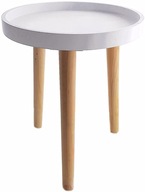 BIAŁY STOLIK KAWOWY DREWNIANY OZDOBNY DO SYPIALNI SALONU 30 x 36 x 36cm