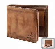 Portfel Męski Fa.Volmer Skórzany Poziomy Brązowy RFID
