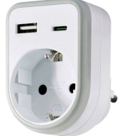 ADAPTER GNIAZDA SCHUKO Z 2x USB (A + C) – 3680W. (50)