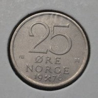 *NORWEGIA [0369]*25 Ore1976r Korona norweska, monogram, korona *holder