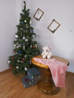 Kocyk Koc dziecięcy ręcznie robiony RÓŻ 75x70 cm