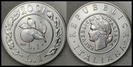 MNB - WŁOCHY 1 Lir 2001 # HISTORIA LIRA (1L 1946) # SREBRO # RZADKA # st 1-
