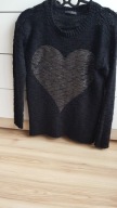 atmosphere czarny sweter z sercem 38/40