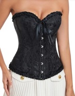 Elegancki CZARNY GORSET Sznurowany Wyszczuplający Size S Sylwester Karnawał