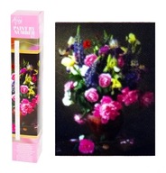 DUŻY OBRAZ MALOWANIE PO NUMERACH 40x54 cm + FARBY, PĘDZLE, RAMA Kwiaty