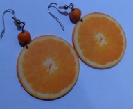 Kolczyki pomarańcze realistyczne pomarańczowe cytrusy