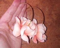 KOLCZYKI KWIATY MATERIAŁOWE KOŁA