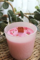 ŚWIECA SOJOWA ZAPACHOWA 270 ml różowa KOCHAM CIĘ Walentynki Dzień Babci