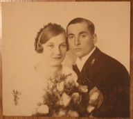 PORTRET ŚLUBNY - CIEKAWE STARE ZDJĘCIE - 9. XII.33 ROK