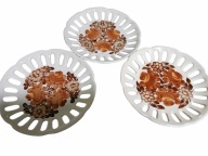 KOŁO FAJANS TALERZYKI DESEROWE AŻUROWE RĘCZNIE MALOWANE VINTAGE lata 70 PRL