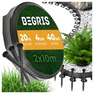 OBRZEŻE OGRODOWE KRAWĘDŹ TRAWNIKOWA PLASTIKOWE CZARNE 20 m OBRZEŻA 2X10M