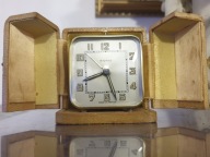 Stary budzik miniatura w etui Bayard 1958r.