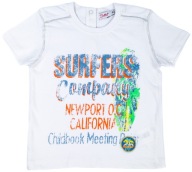 T-SHIRT DZIECIĘCY BIAŁA KOSZULKA DLA DZIECI CHŁOPCA DZIEWCZYNKI 86 cm 18m+