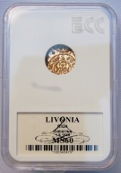 RYGA LIVONIA 1640 KRYSTYNA WAZA 1 SZYLING SOLIDUS DESTRUKT MENNICZY