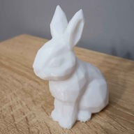 Królik figurka low poly druk 3d biały