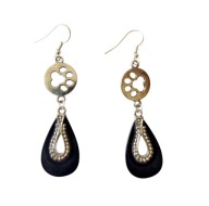 Kolczyki z kocimi łapkami i łezkami