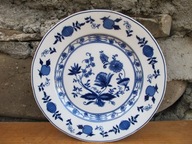 Porcelanowy Płaski Talerz Obiadowy_WZÓR CEBULOWY_VINTAGE PRL