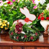 Stroik Wielkanocny z Zajączkiem Ręcznie Robiona Dekoracja Świąteczna