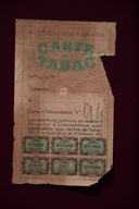 Kartka na tytoń Francja 1947 rok kryzys powojenny b. rzadka !!!