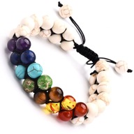 Bransoletka zaciągana z kamieni naturalnych onyks turkus CLM59