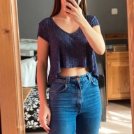 Bershka niebieski crop too bluzka 38 M