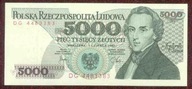 5000 zł. 1982 r. ser. DG UNC b. rzadka seria - PIĘKNY !!!