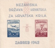 Chorwacja 1942 ** bl.1 cena 28,90 zł kat.50€ - siły powietrzne, bez kleju