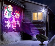 Zew/wew projektor laserowy Swiąteczny 12 wzorów IP65 LED RGB + PILOT