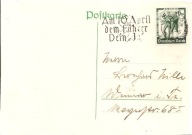 TRZECIA RZESZA -postkarte -obieg 1938 rok stempel