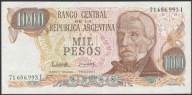 Argentyna 1000 pesos 1977/83 - San Martin - stan bankowy UNC