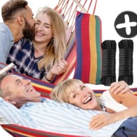 HAMAK OGRODOWY DUŻY DWUOSOBOWY ERGONOMICZNY MOBILNY HUŚTAWKA +TORBA SZNURY