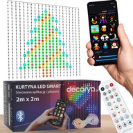 Zewnętrzna Kurtyna Świetlna LED RGB SMART 2×2 m | Sterowanie Aplikacją