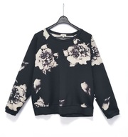 Bluza W Kwiaty Czarna |R. 46 L/XL