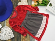 Tiny One - welurowa sukienka fartuszek r 74