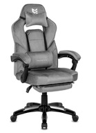 Fotel Biurowy Gamingowy TITAN ALCANTARA z Podnóżkiem Ergonomiczny szary HIT
