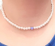 NASZYJNIK PEREŁ PERŁOWY PEREŁKI PERŁAMI chocker serce heart COQUETTE KOLIA