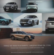 Jaecoo Omoda prospekt 10 2025 modele 2026 Jaecoo J5 polski