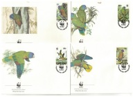 02-FDC-KT14-Santa Lucia, WWF -Papugi,1987r
