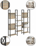 Regał na Książki VASAGLE 14 Półek Metalowa Rama Dąb