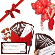 ZDRAPKI WALENTYNKOWE KUPONY PERSONALIZOWANE 14 SZT PREZENT DLA PAR ON ONA